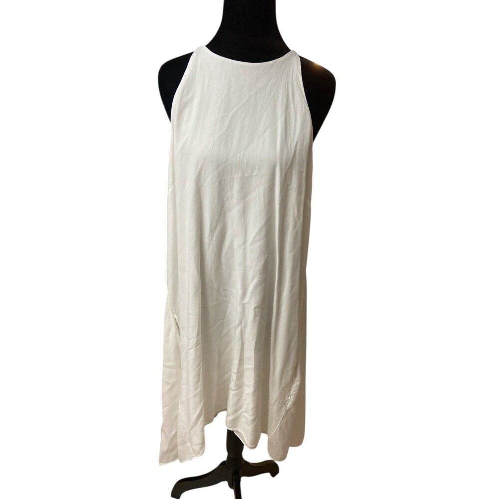 Rachel Roy Womens Tunic Dress White Size L Oversized Pocket Sleeveless Beach